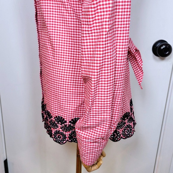 Tommy Hilfiger Red Plaid Embroidered Hem 100% Cotton Shirt Size Large - Picture 5 of 11